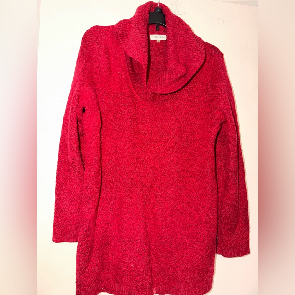 Calvin Klein Bold Red Turtleneck Sweater